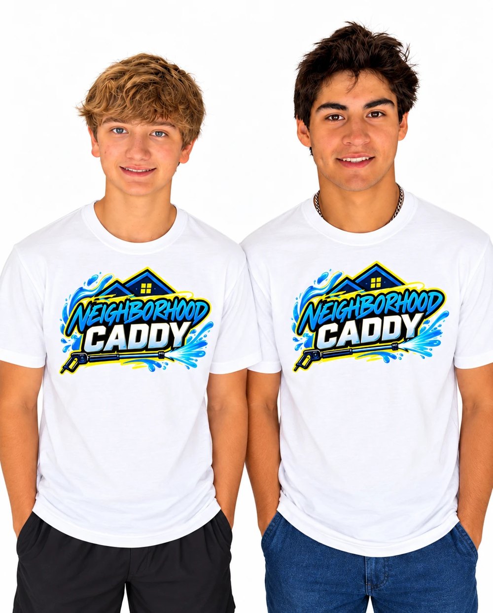 James and Joseph in their Neighborhood Caddy shirts